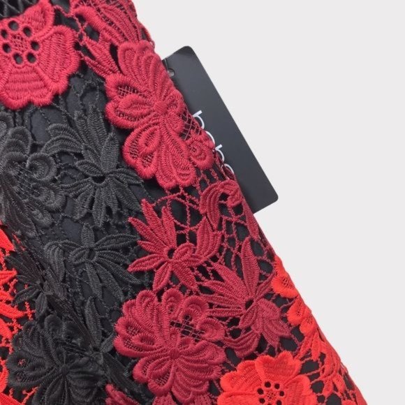 BEBE Floral Embroidered Spaghetti Strap Midi Dress Size 4 - Picture 11 of 12